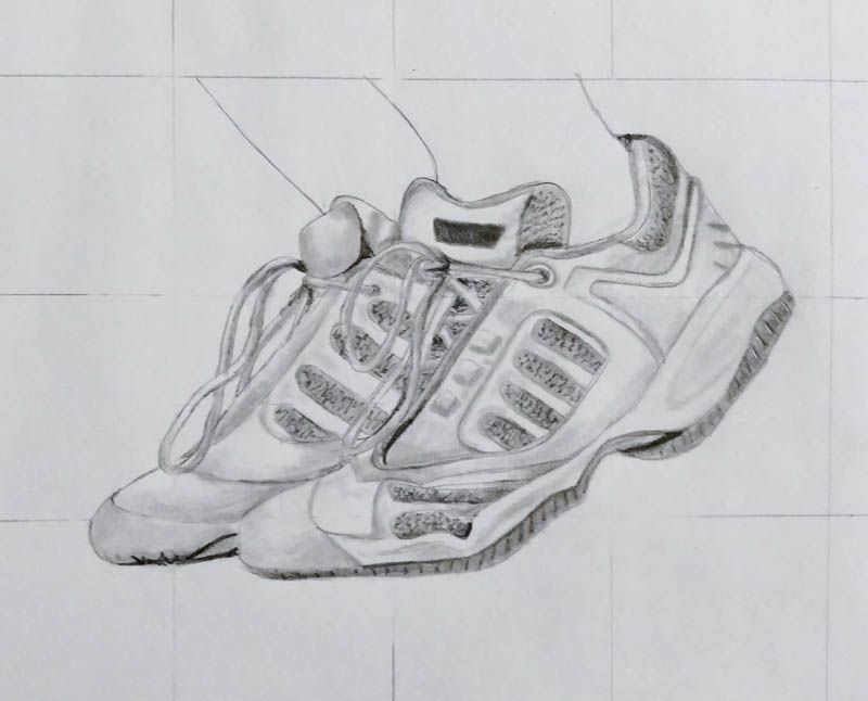 how to draw tennis shoes