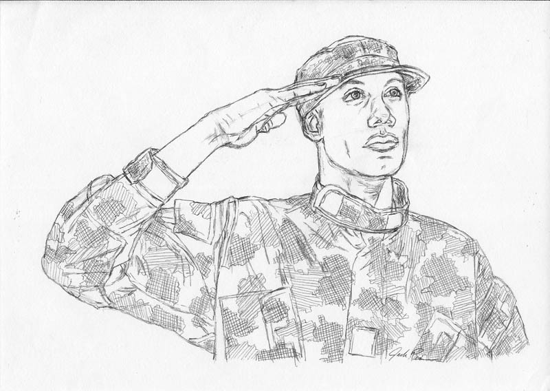 how to draw an army man saluting let s draw people