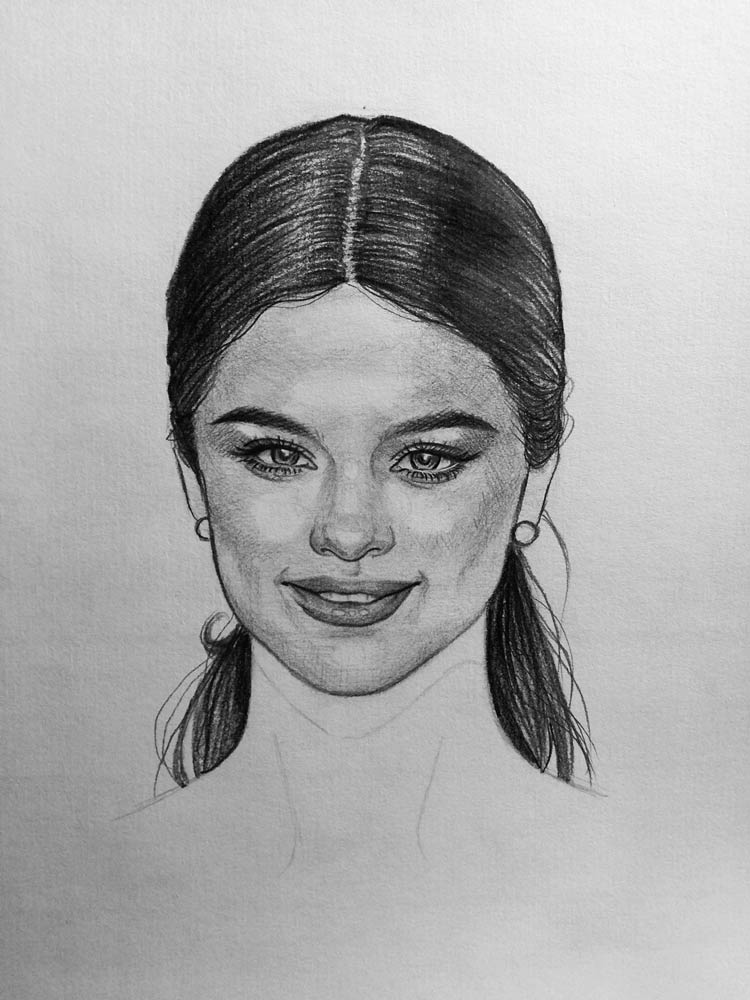 Drawing Hairlines : How to draw selena gomez let s people